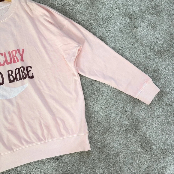 WildFox Couture Retro Babe Roadtrip Sweatshirt Oversized Pink Salt Barbie Size M - Picture 6 of 14